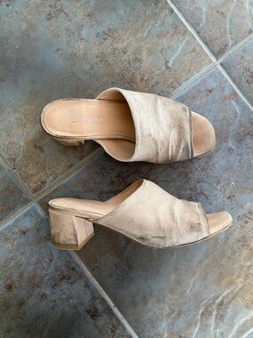 Pink Suede Heel Sandal